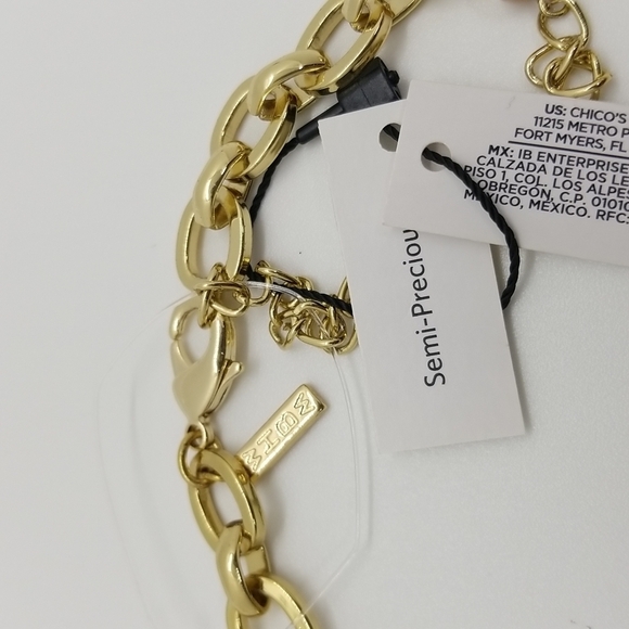 WHBM Semi Precious Stone & Gold-Toned Necklace - Picture 3 of 7